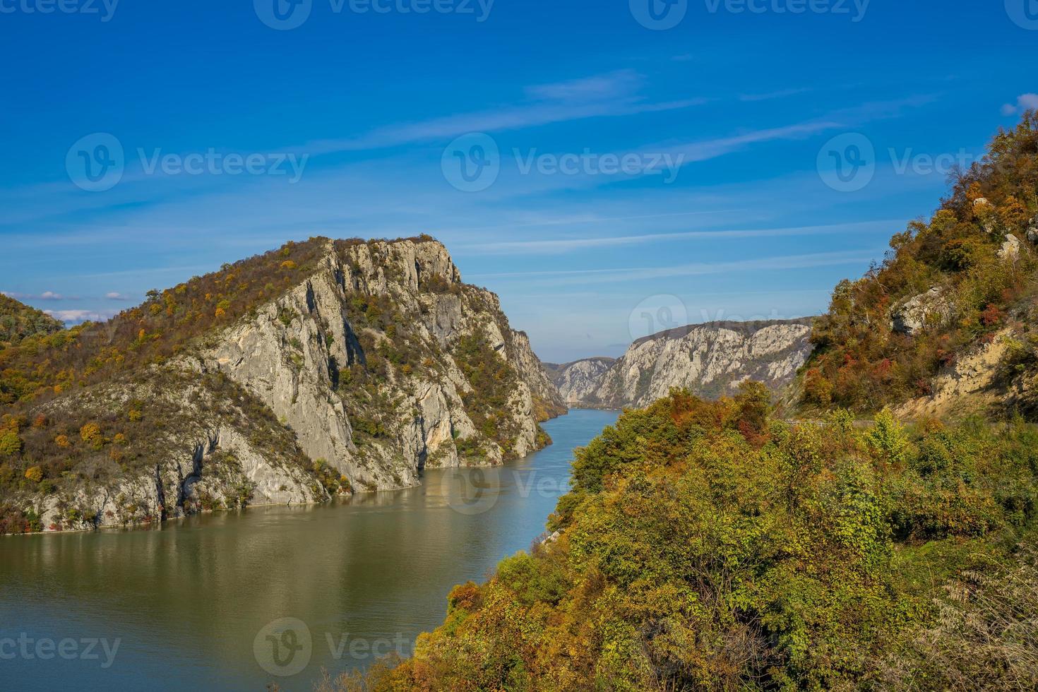 Danube gorge in Djerdap on the Serbian-Romanian border photo