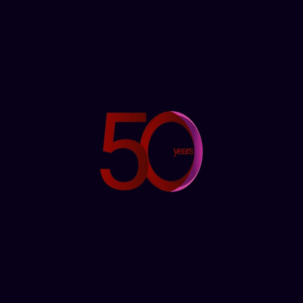 50 Years Anniversary Celebration Gradient Vector Template Design Illustration