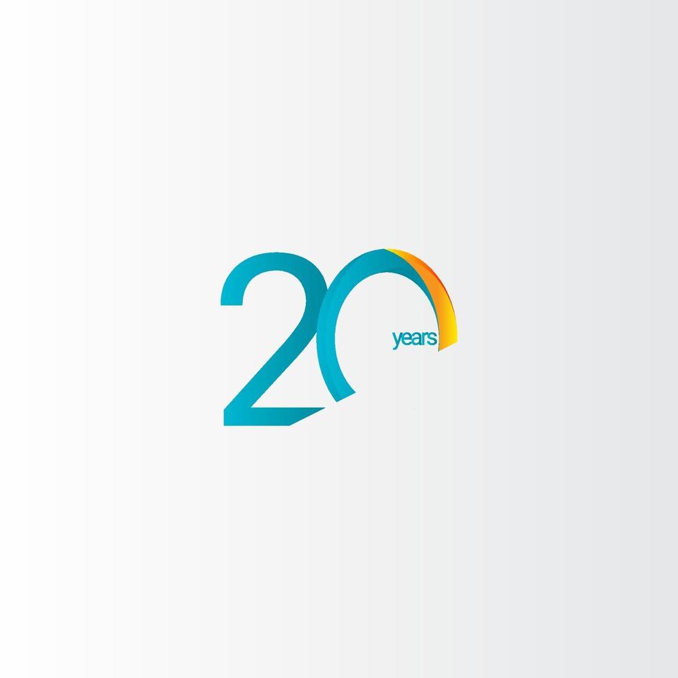 20 Years Anniversary Celebration Gradient Vector Template Design Illustration