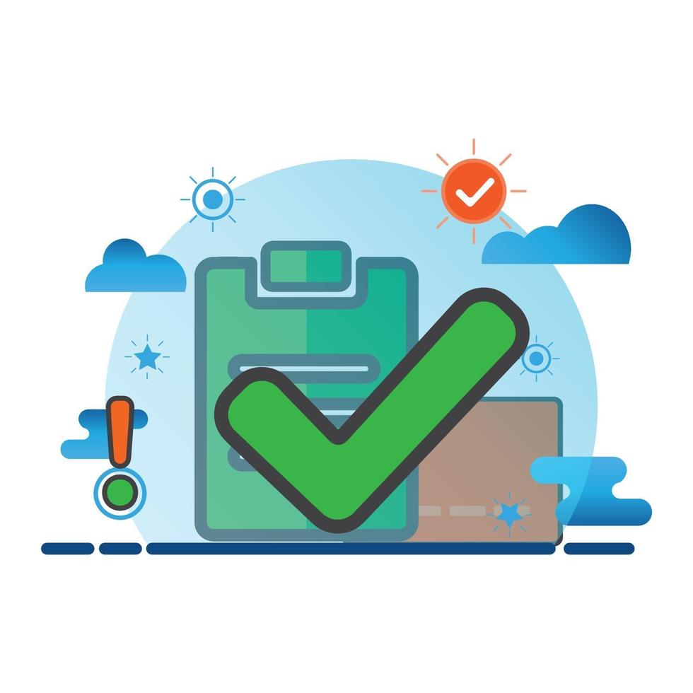 ilustración de marca de verificación. icono de vector plano