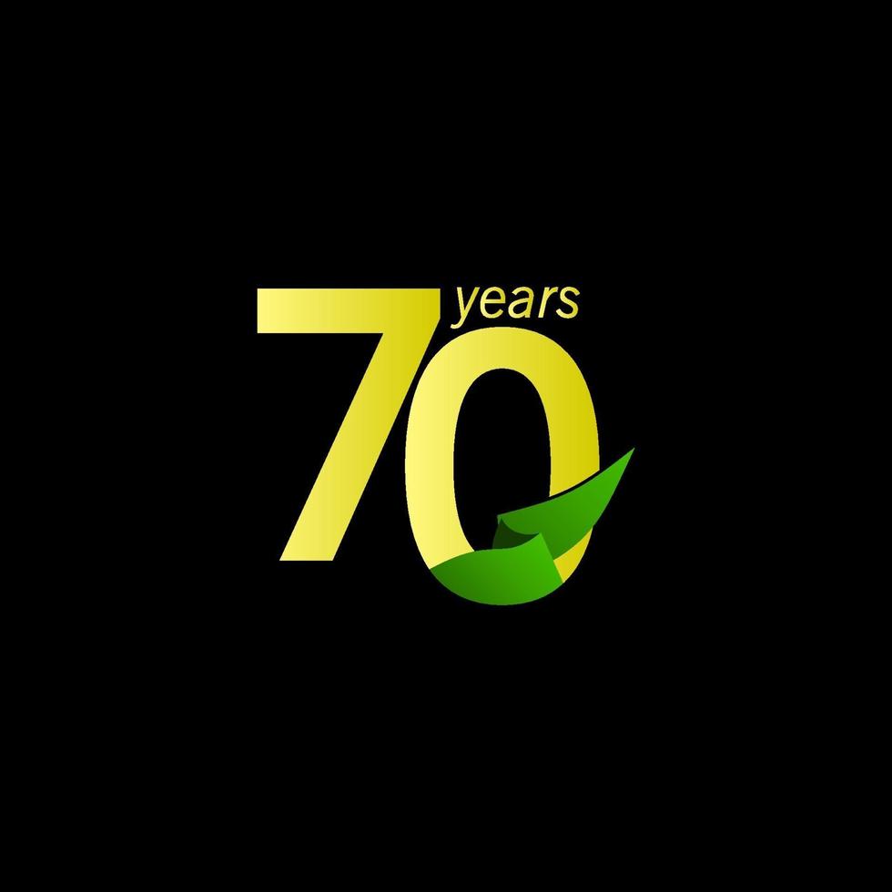 Ilustración de diseño de plantilla de vector de celebración de aniversario de 70 años