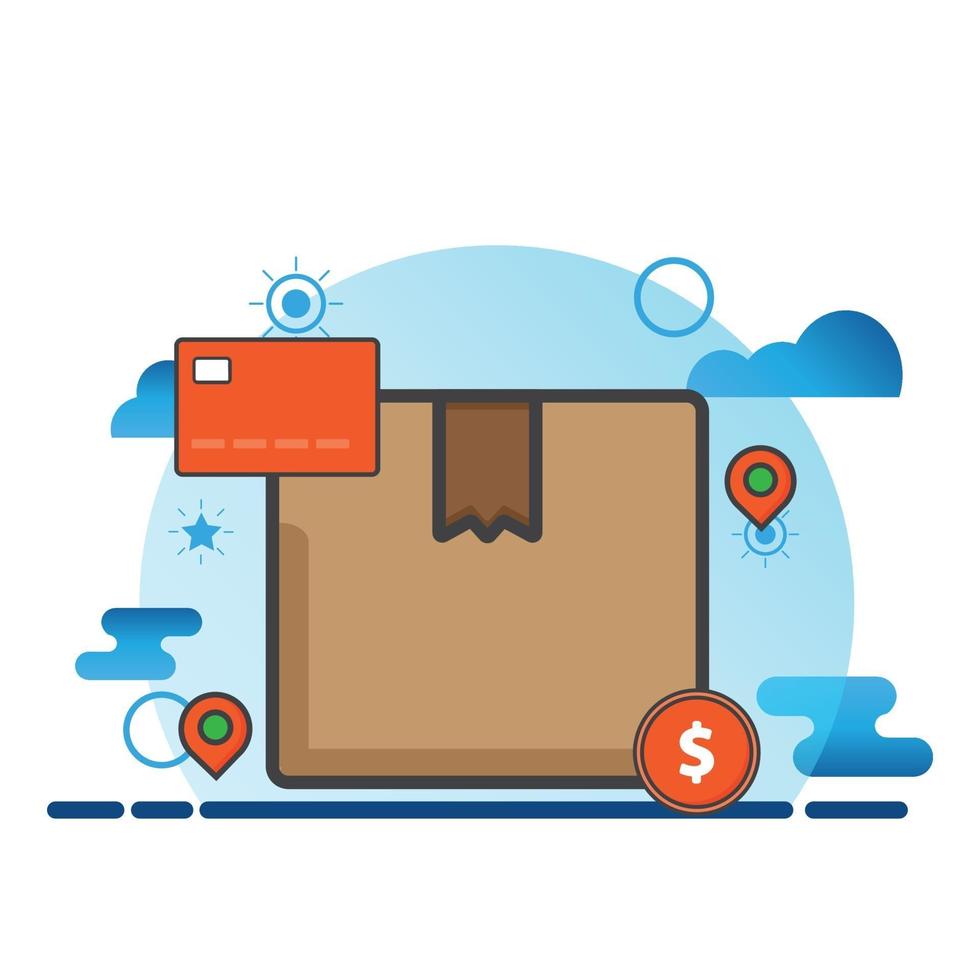 cardboard illustration. Flat vector icon. can use for, icon design element,ui, web, mobile app.