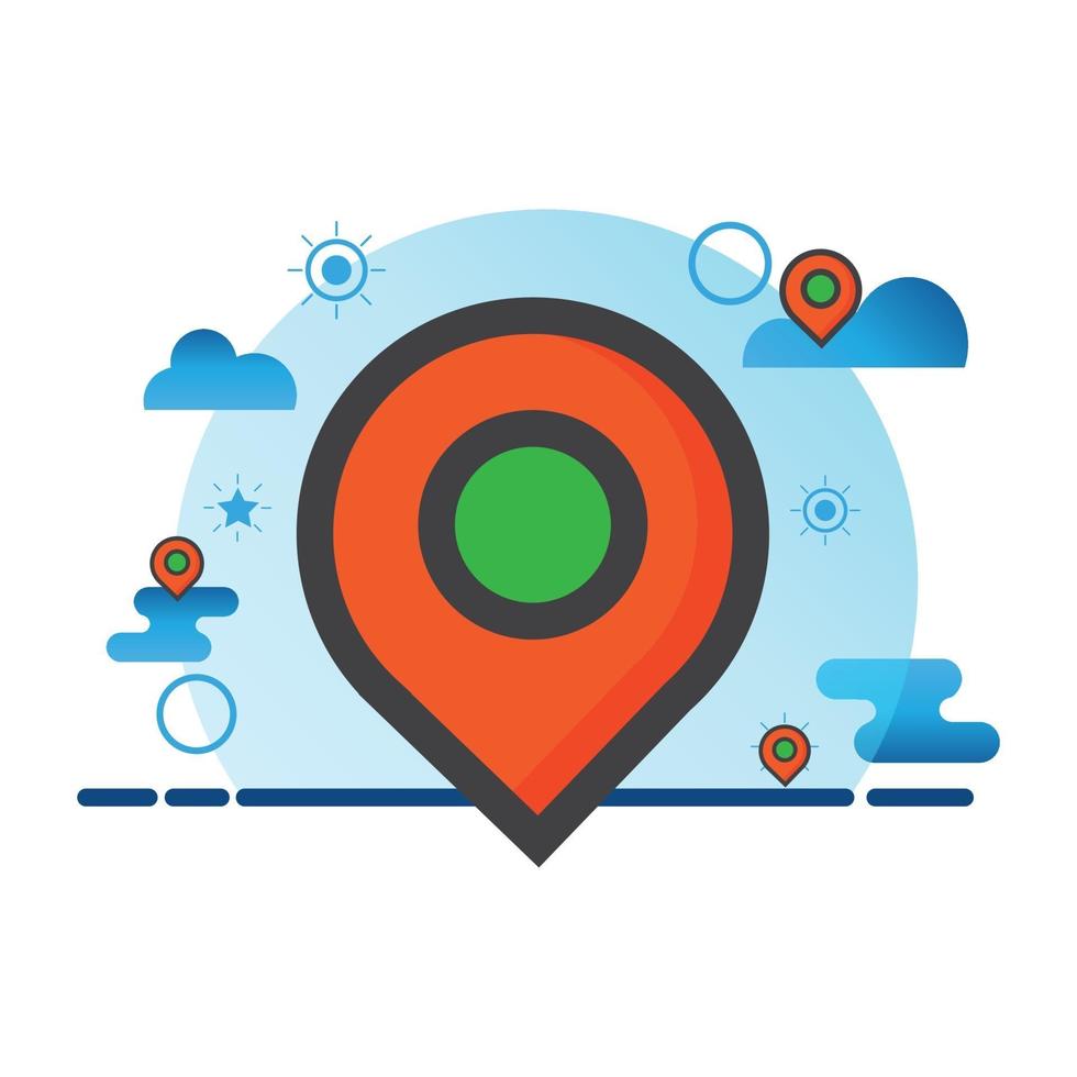 location illustration. Flat vector icon. can use for, icon design element,ui, web, mobile app.