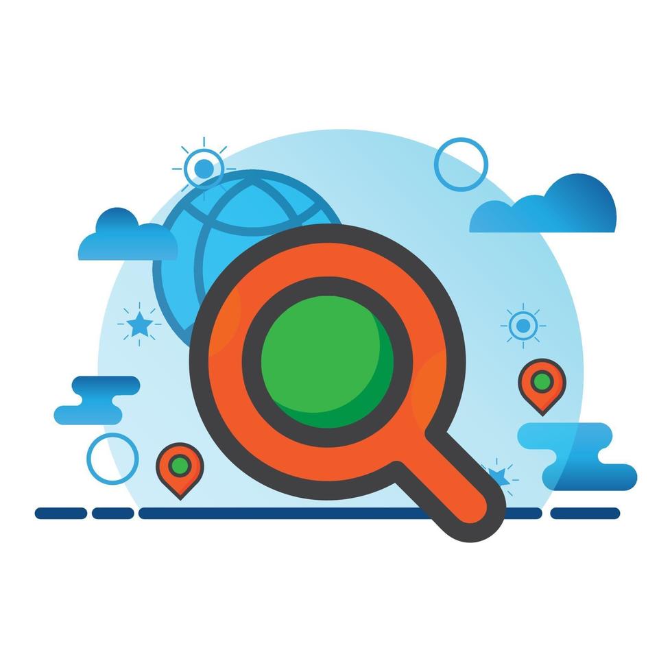 search illustration. Flat vector icon. can use for, icon design element,ui, web, mobile app.