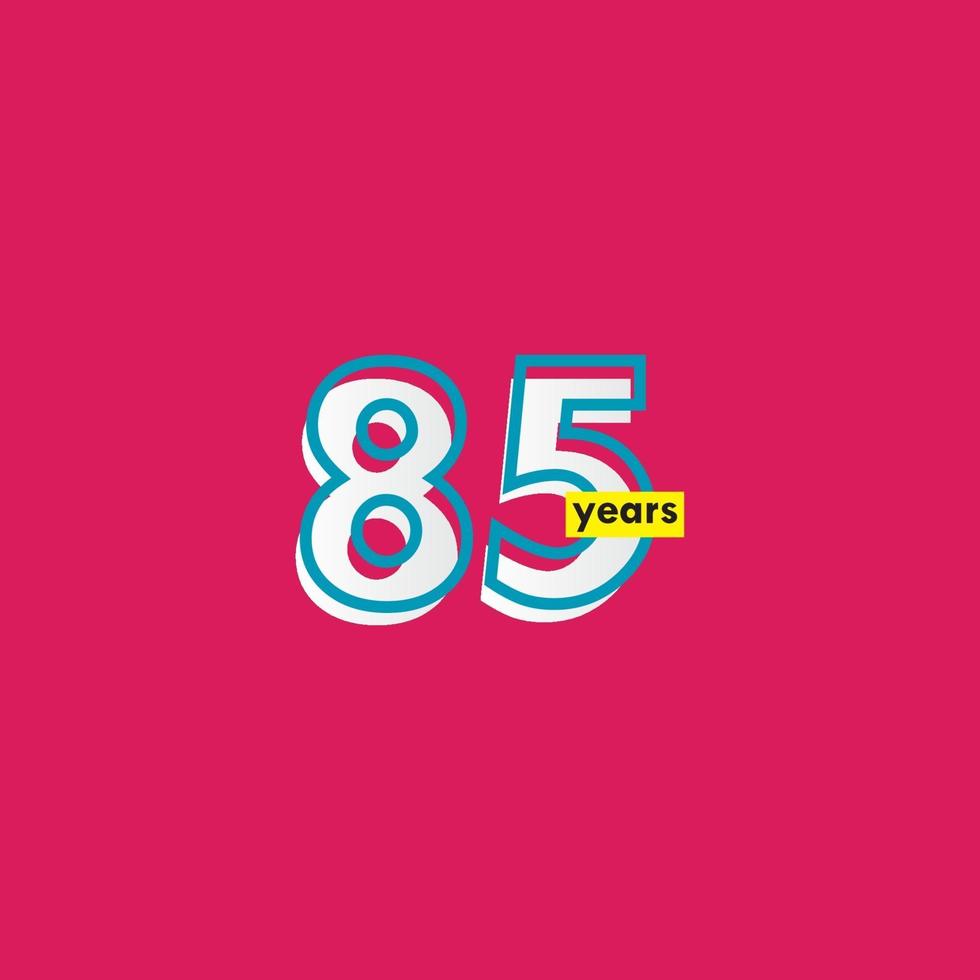 85 Years Anniversary Celebration Line Vector Template Design Illustration