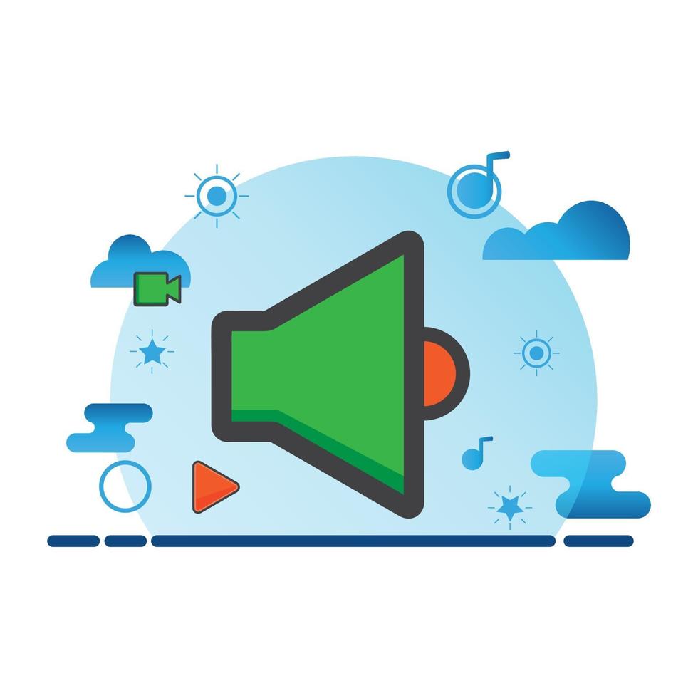 sound illustration. Flat vector icon. can use for, icon design element,ui, web, mobile app.