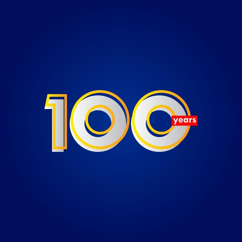 100 Years Anniversary Celebration Line Vector Template Design Illustration