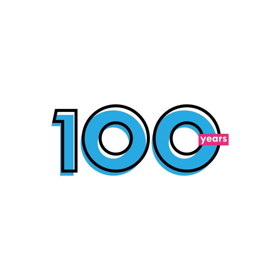 100 Years Anniversary Celebration Line Vector Template Design Illustration