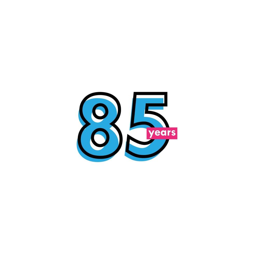 85 Years Anniversary Celebration Line Vector Template Design Illustration