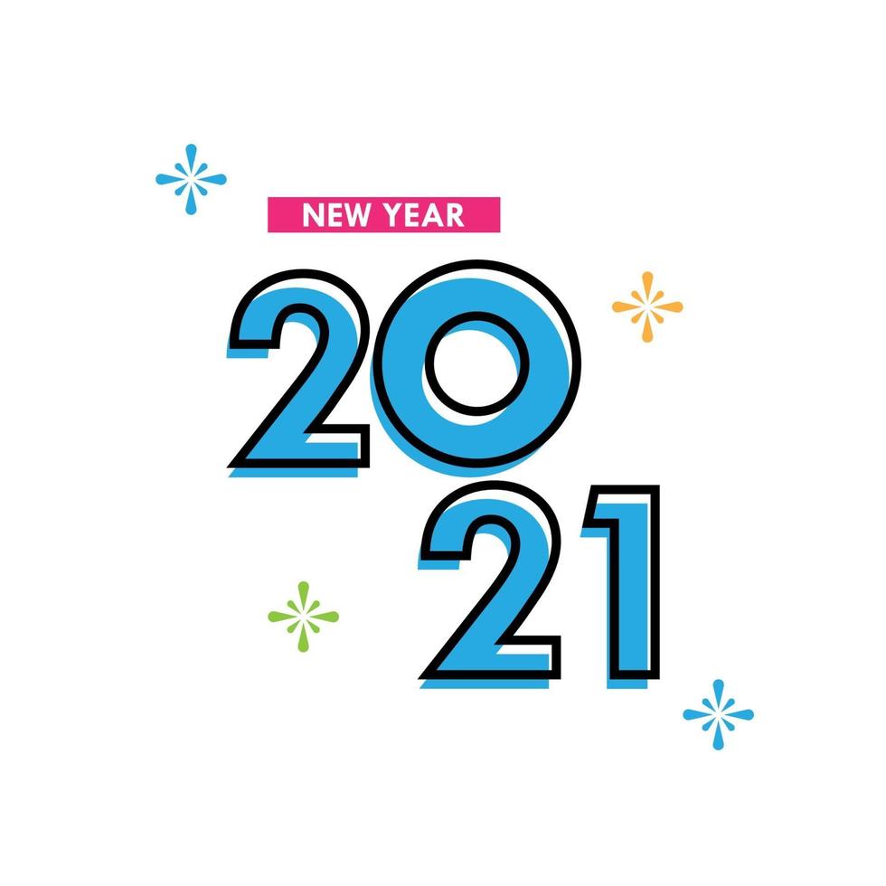 Happy New Years 2021 Celebration Vector Template Design Illustration