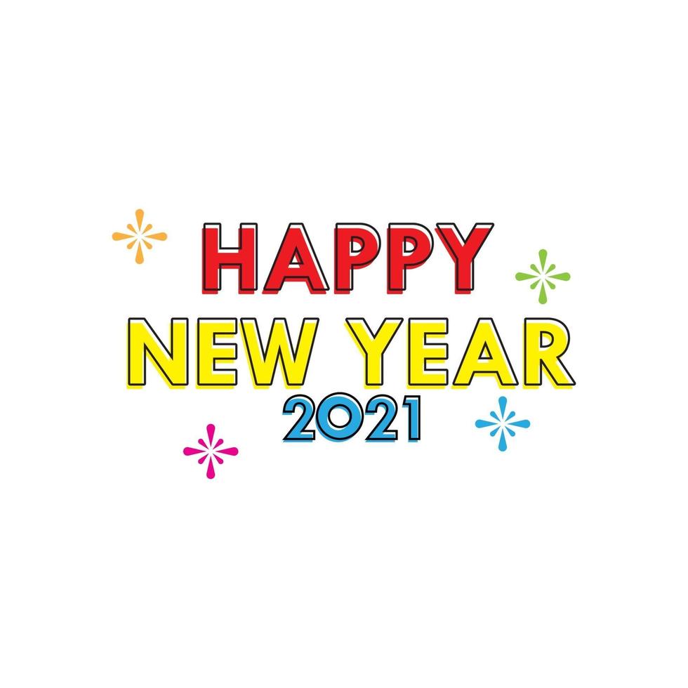Happy New Years 2021 Celebration Vector Template Design Illustration