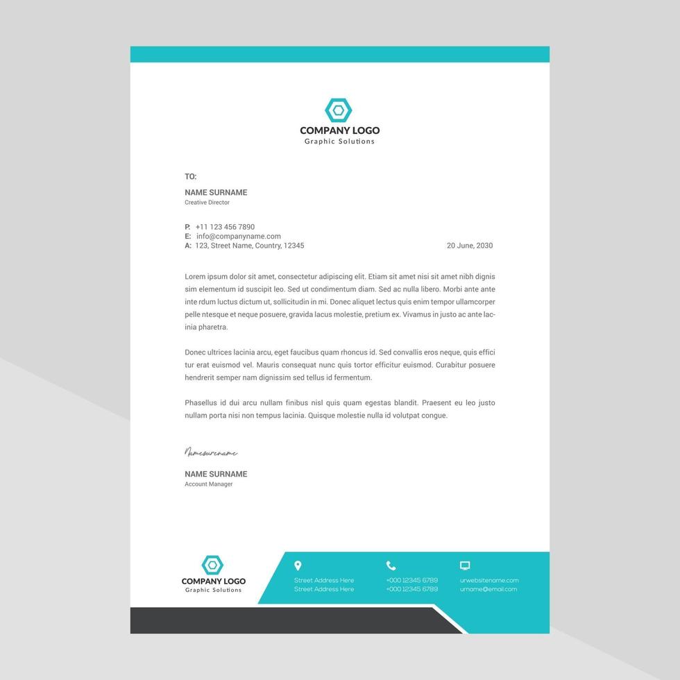 Modern company letterhead vector