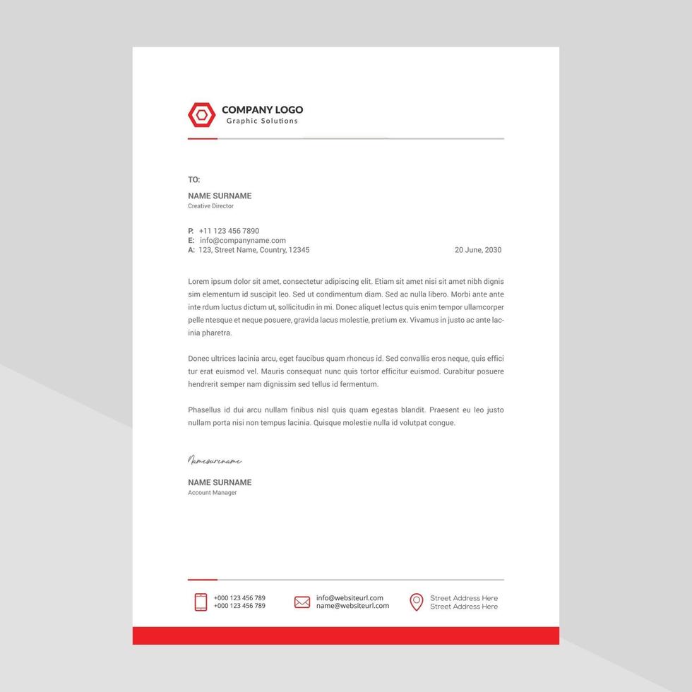 Modern company letterhead vector