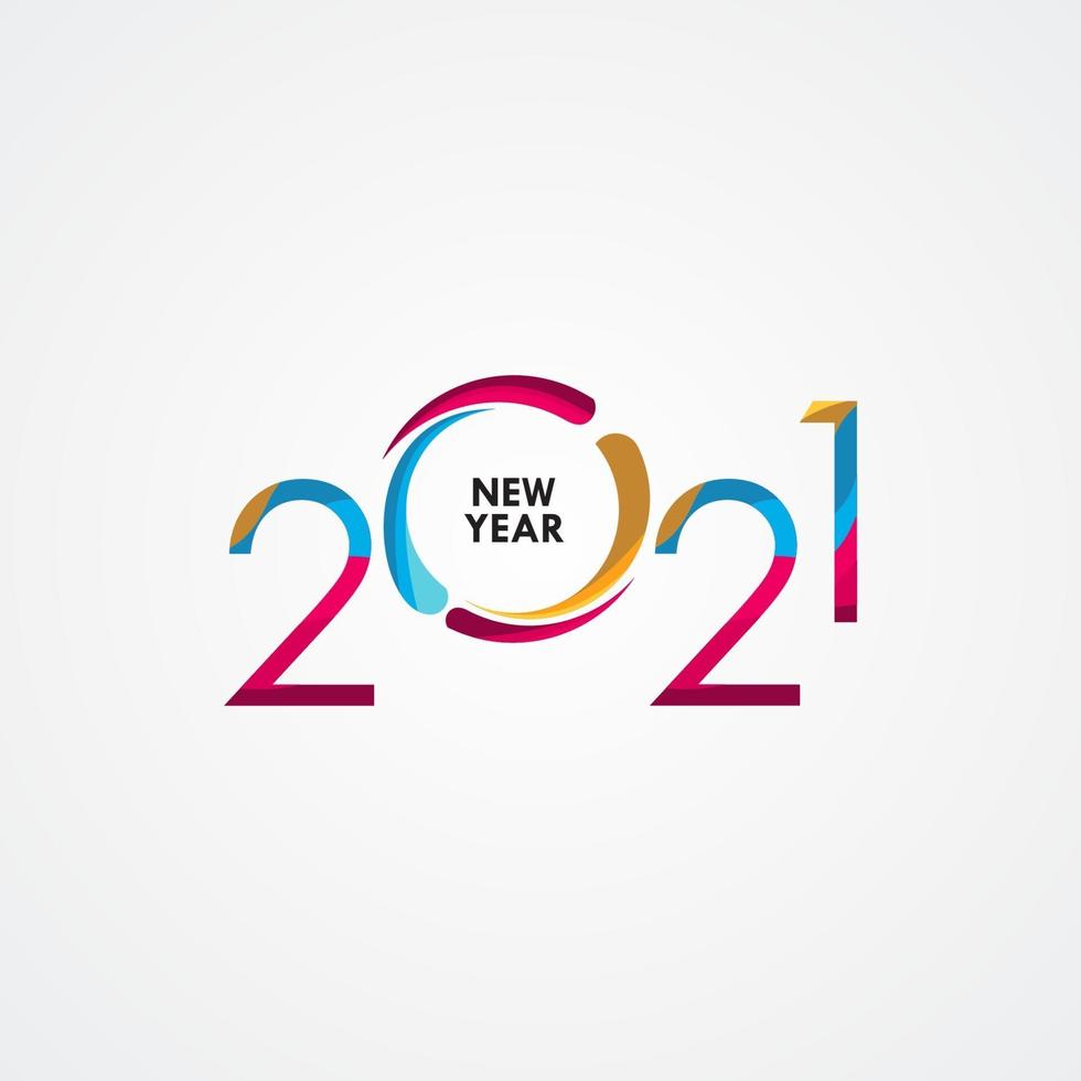 Happy New Years 2021 Celebration Vector Template Design Illustration