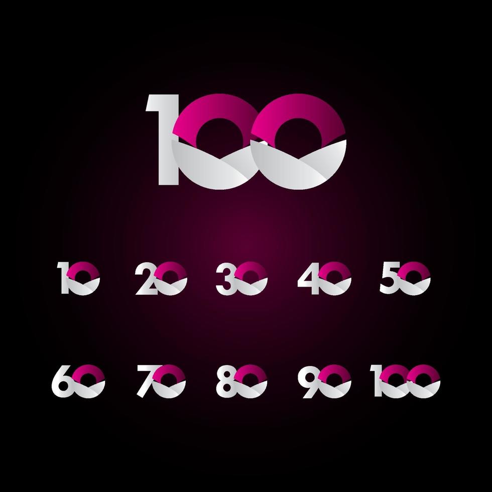 100 Years Anniversary Purple White Celebration Vector Template Design Illustration