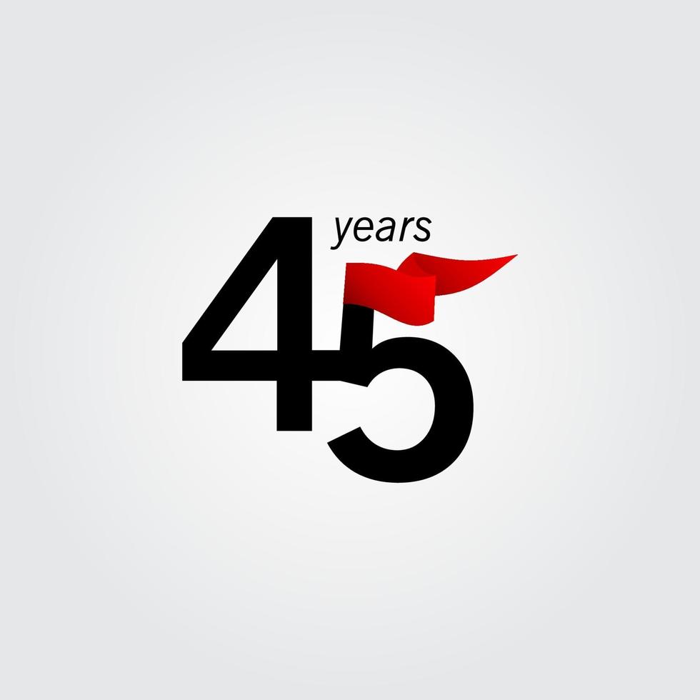 45 Years Anniversary Celebration Vector Template Design Illustration