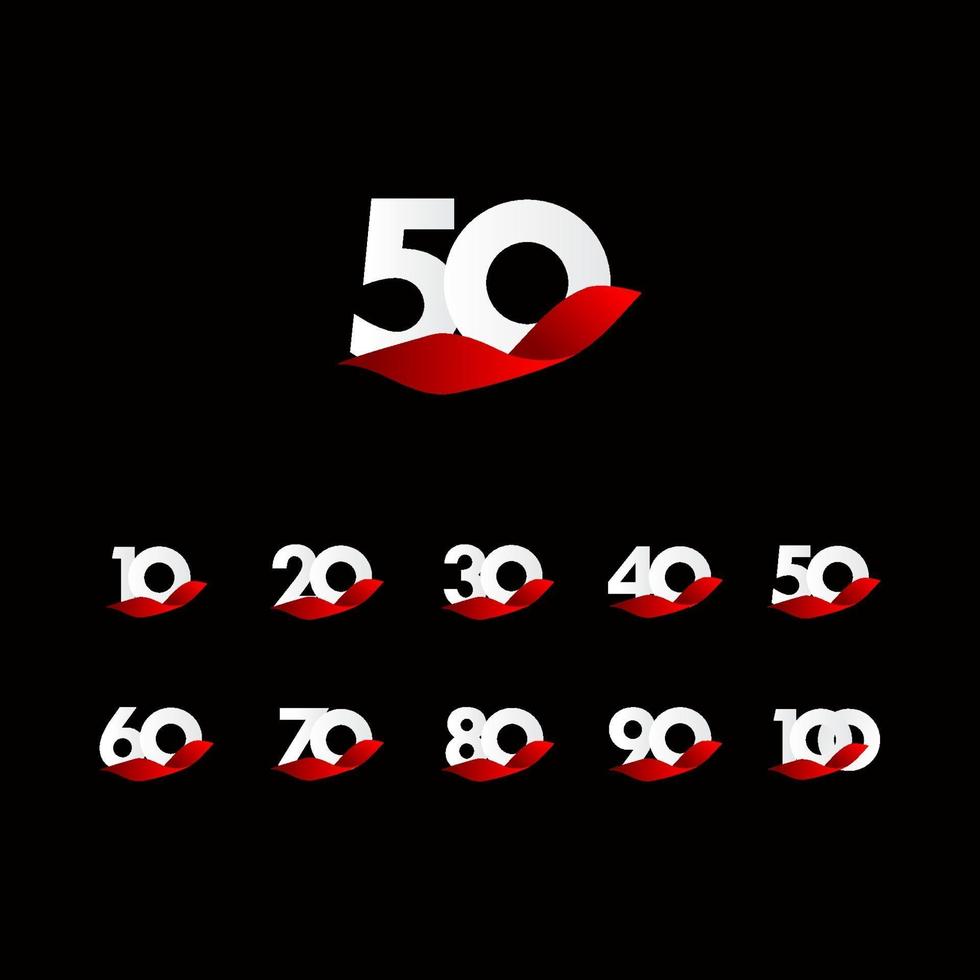 Ilustración de diseño de plantilla de vector de celebración blanca de aniversario de 50 años