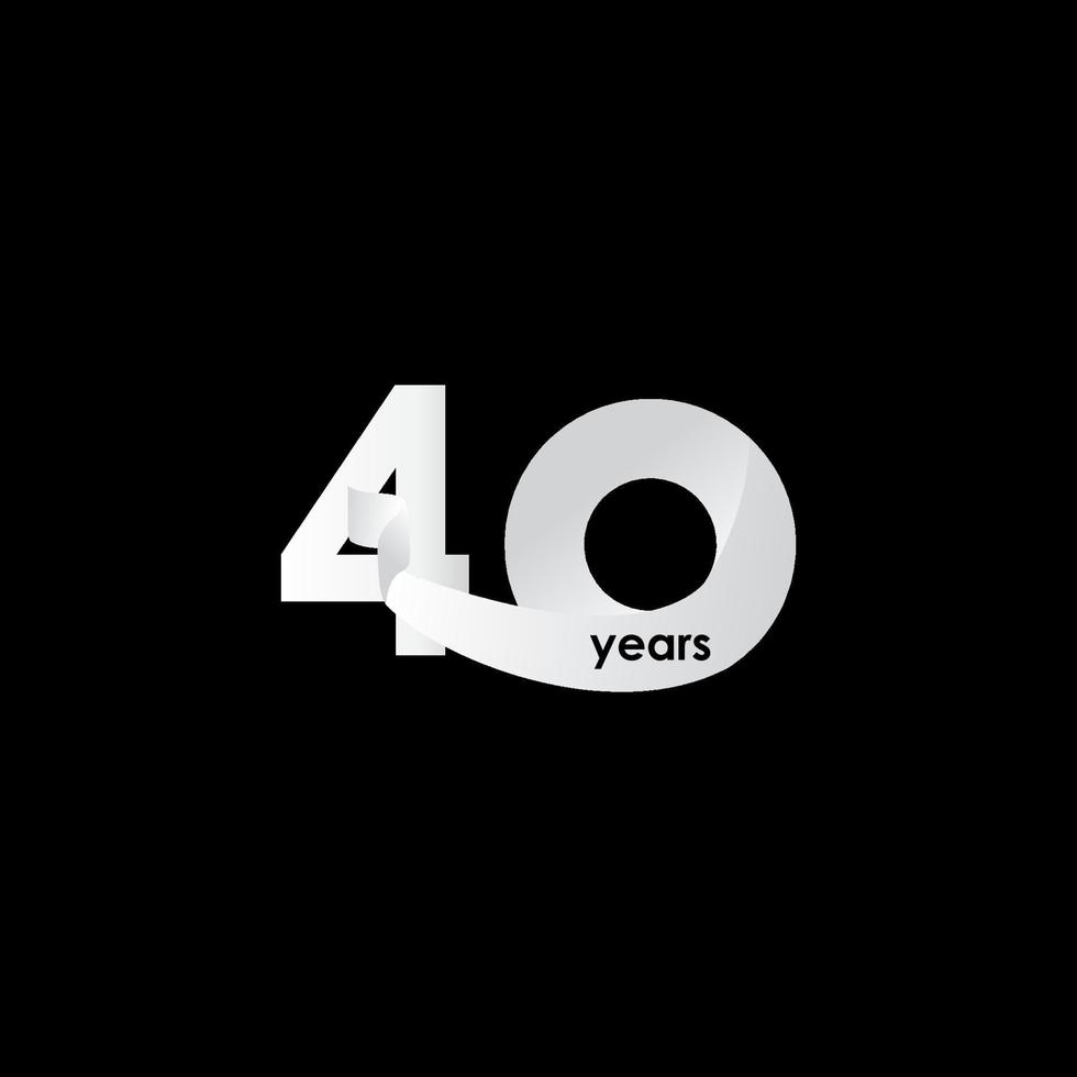 40 Years Anniversary Celebration Vector Template Design Illustration