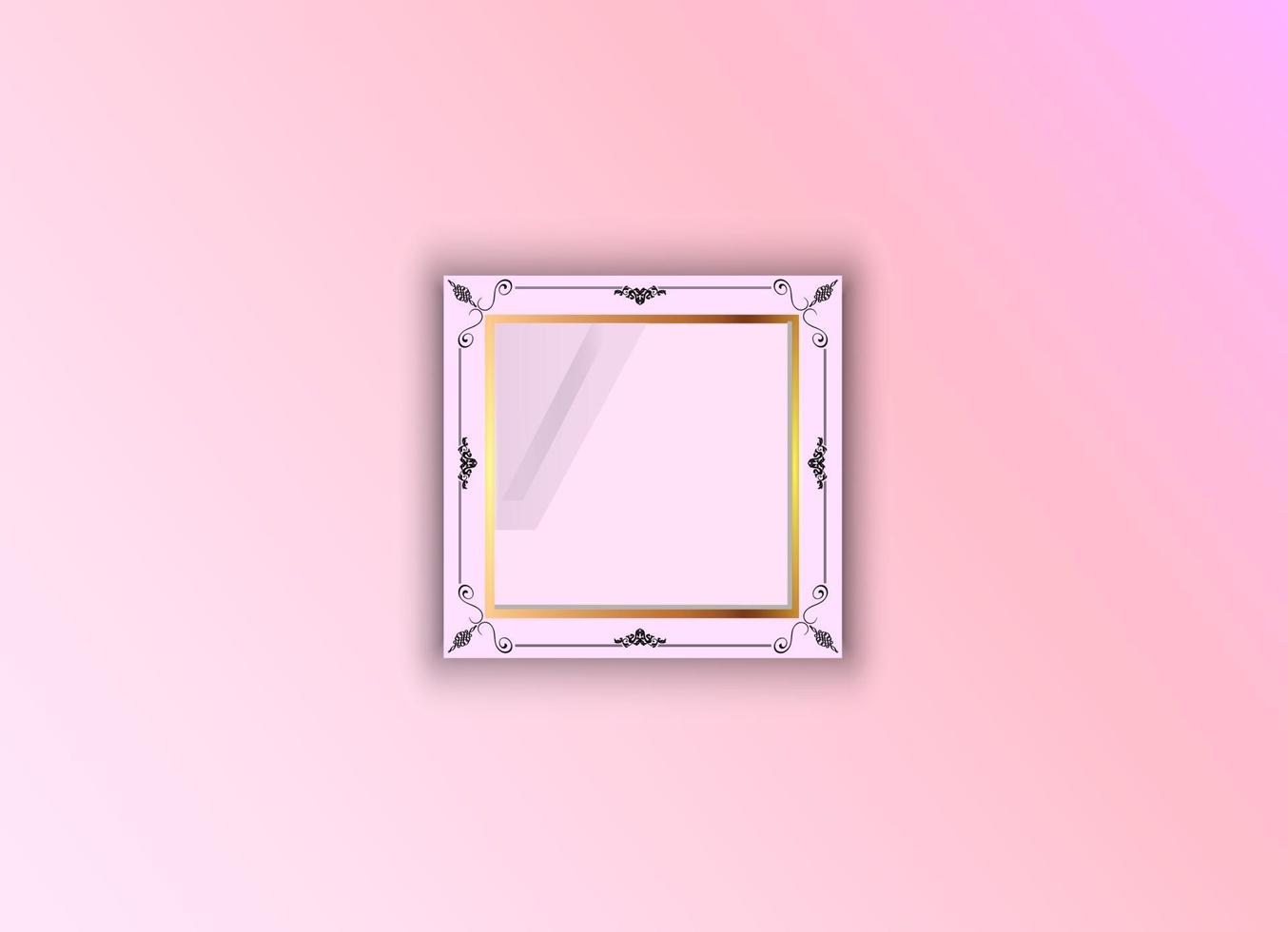marco cuadrado decorativo rosa vector