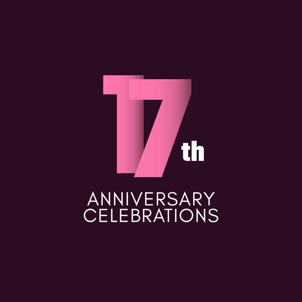 17 th Anniversary Celebration Vector Template Design Illustration