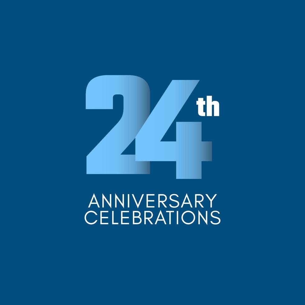 24 th Anniversary Celebration Vector Template Design Illustration