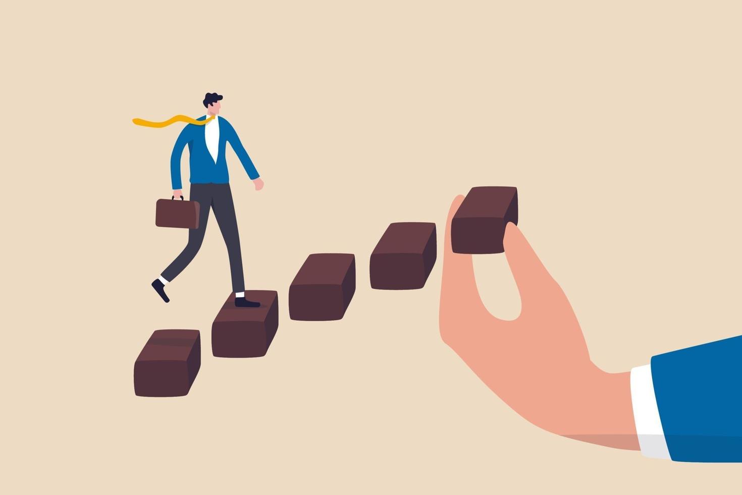 Helping hand to support the career development concept vector