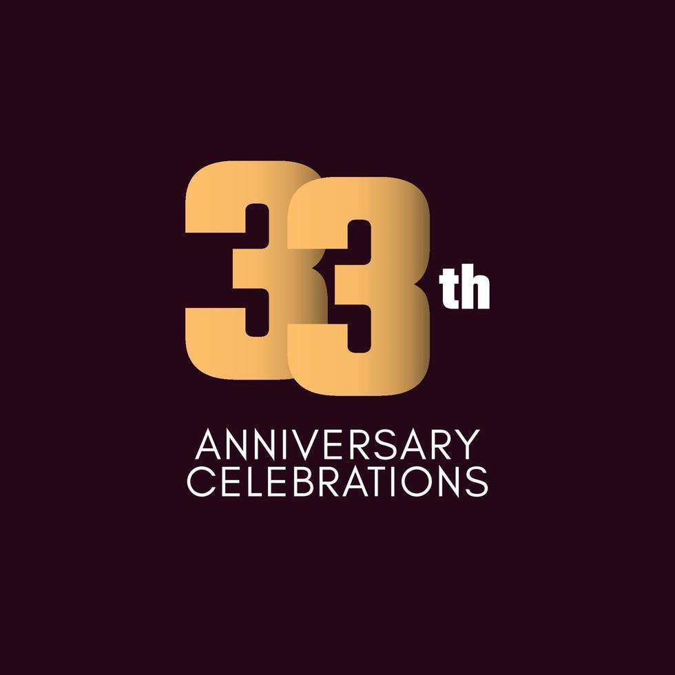 33 th Anniversary Celebration Vector Template Design Illustration