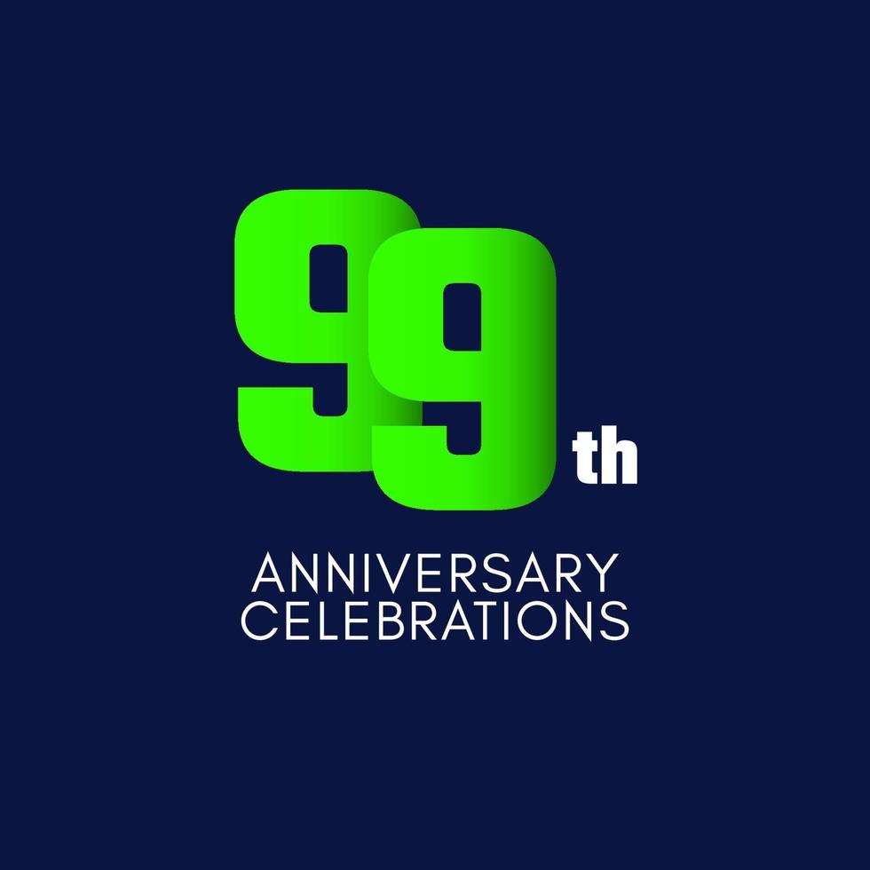 99 th Anniversary Celebration Vector Template Design Illustration