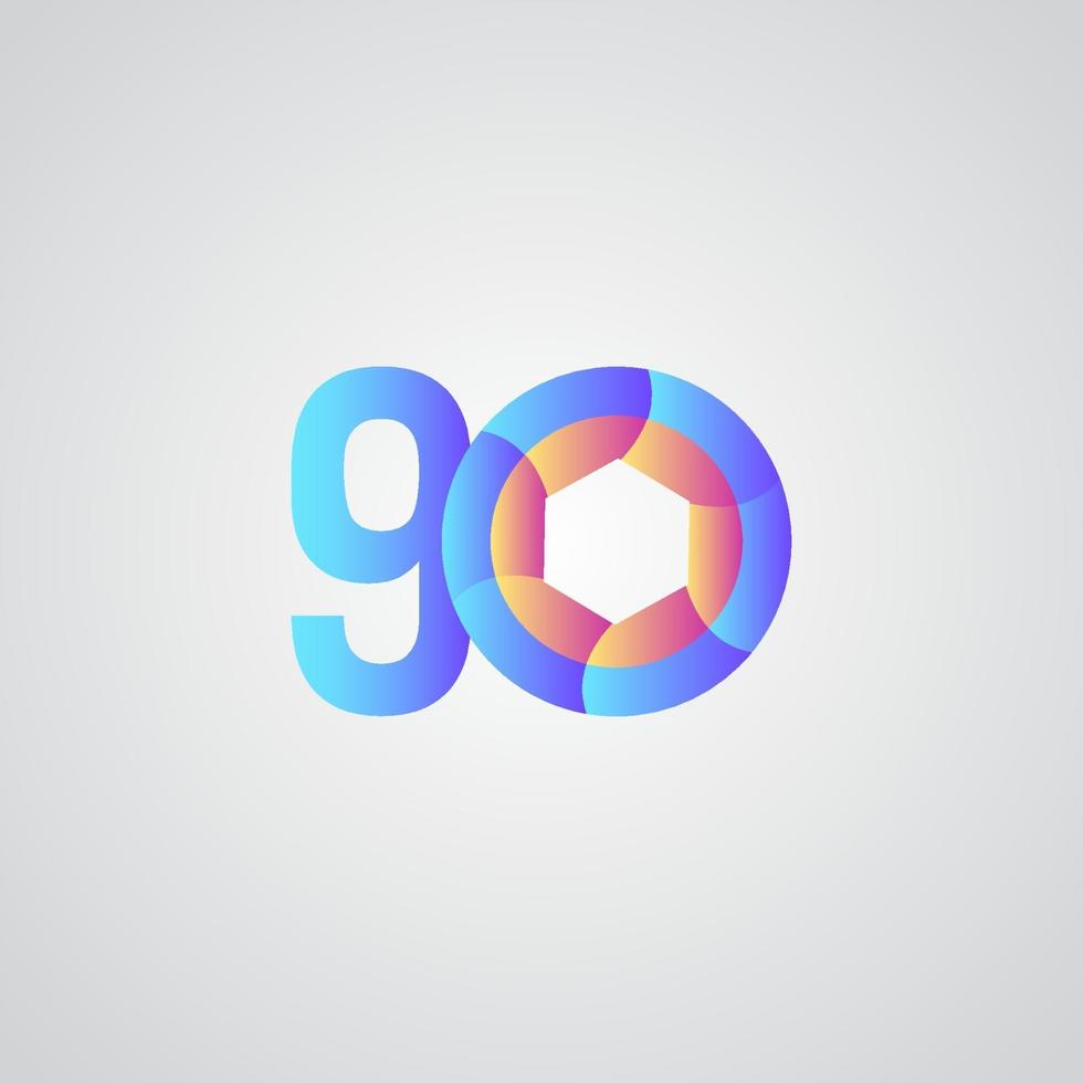 90 Years Anniversary Celebration Vector Template Design Illustration