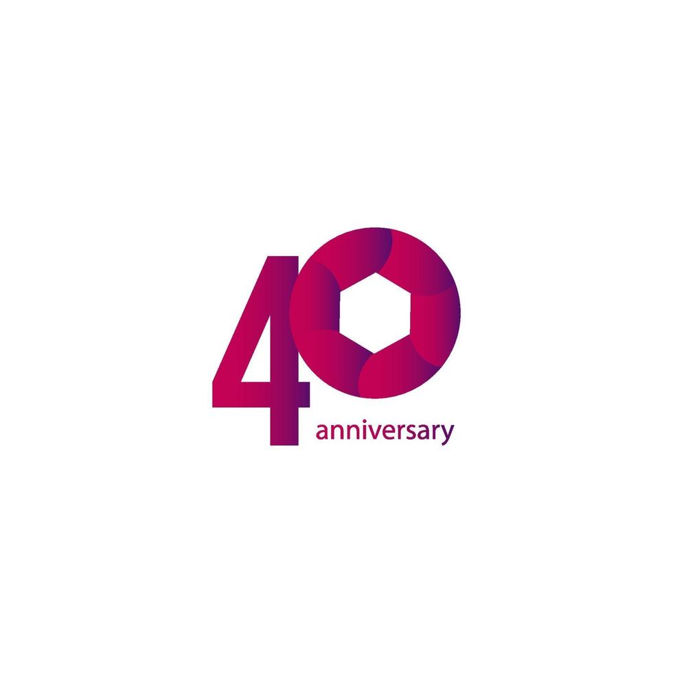 40 Years Anniversary Celebration Vector Template Design Illustration