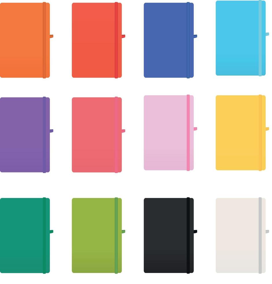 Colorful notebook collection vector