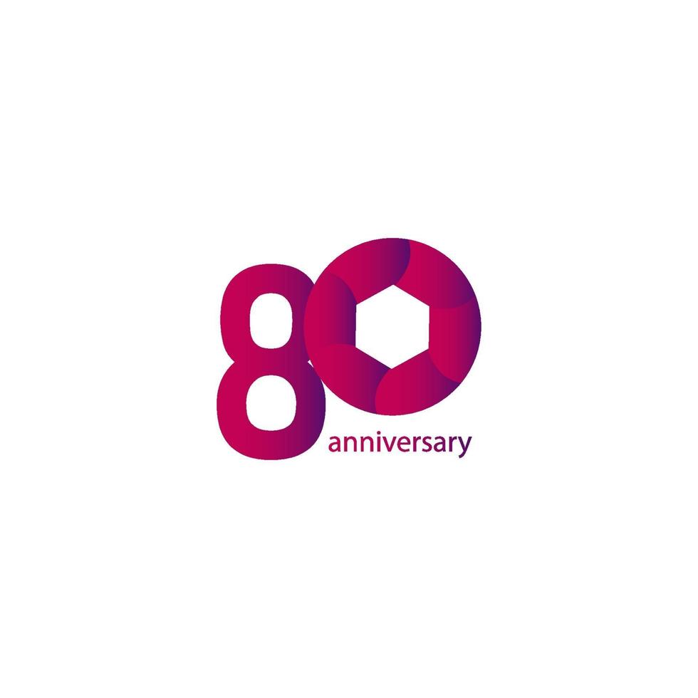 80 Years Anniversary Celebration Vector Template Design Illustration