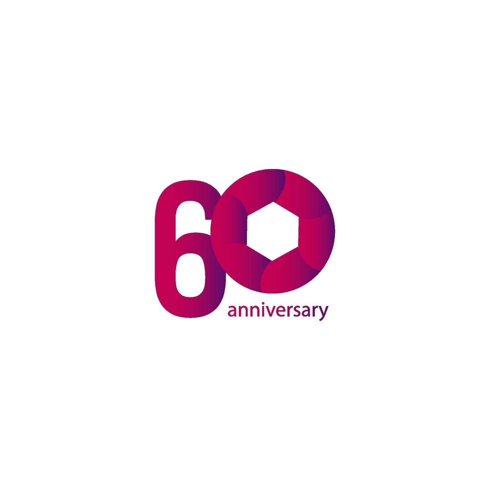 60 Years Anniversary Celebration Vector Template Design Illustration