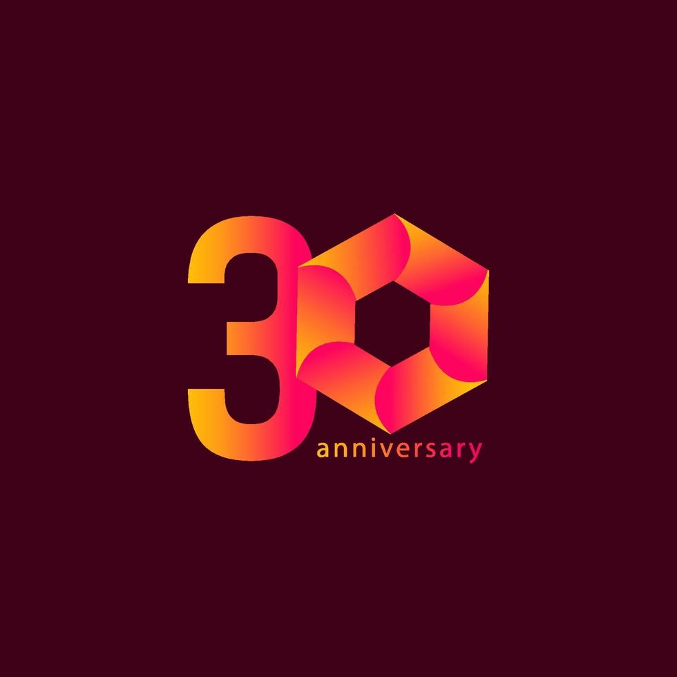 30 Years Anniversary Celebration Vector Template Design Illustration