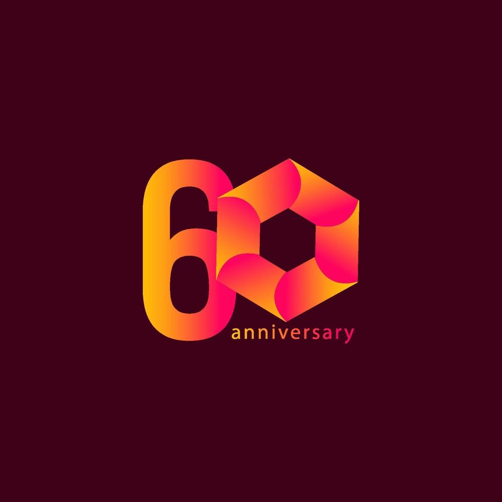 60 Years Anniversary Celebration Vector Template Design Illustration
