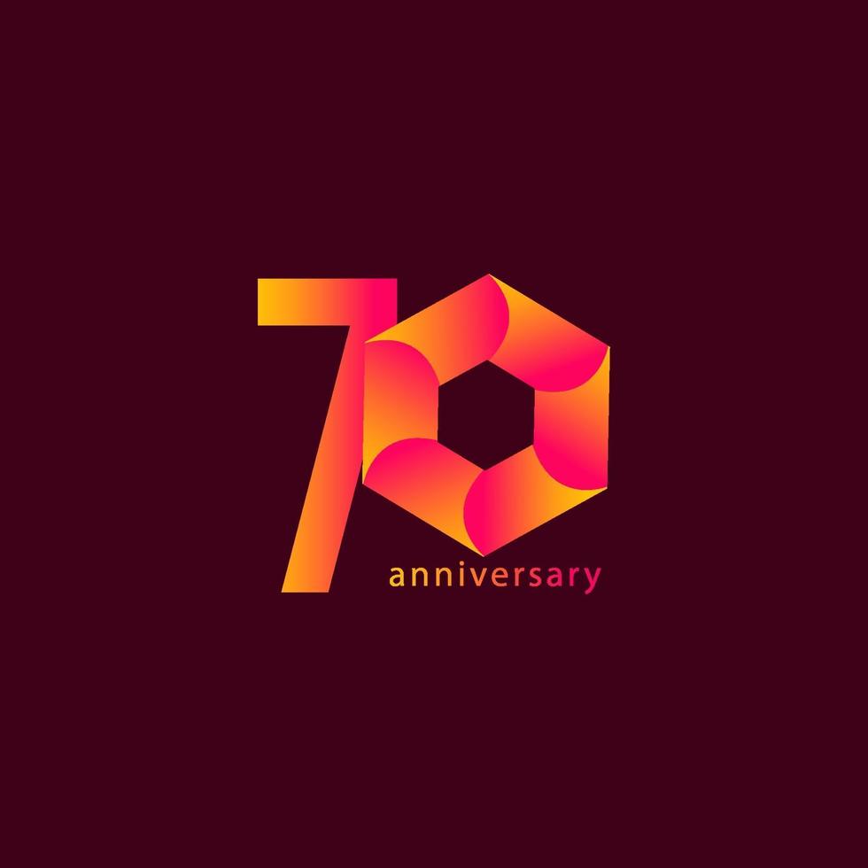 70 Years Anniversary Celebration Vector Template Design Illustration