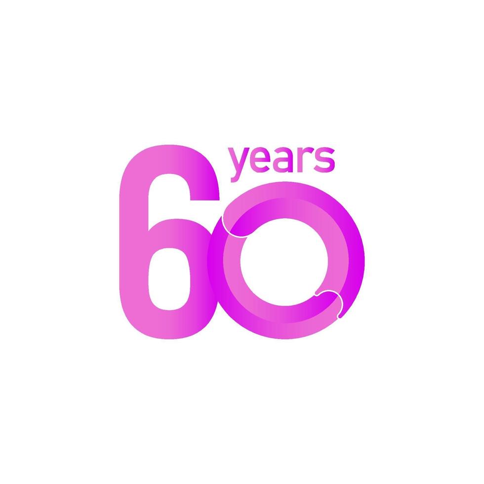 60 Years Anniversary Celebration Vector Template Design Illustration