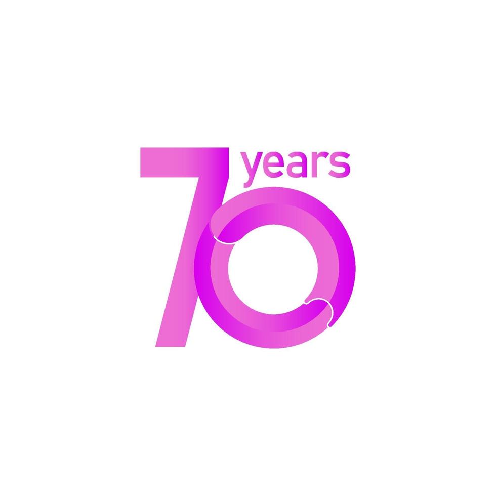 70 Years Anniversary Celebration Vector Template Design Illustration