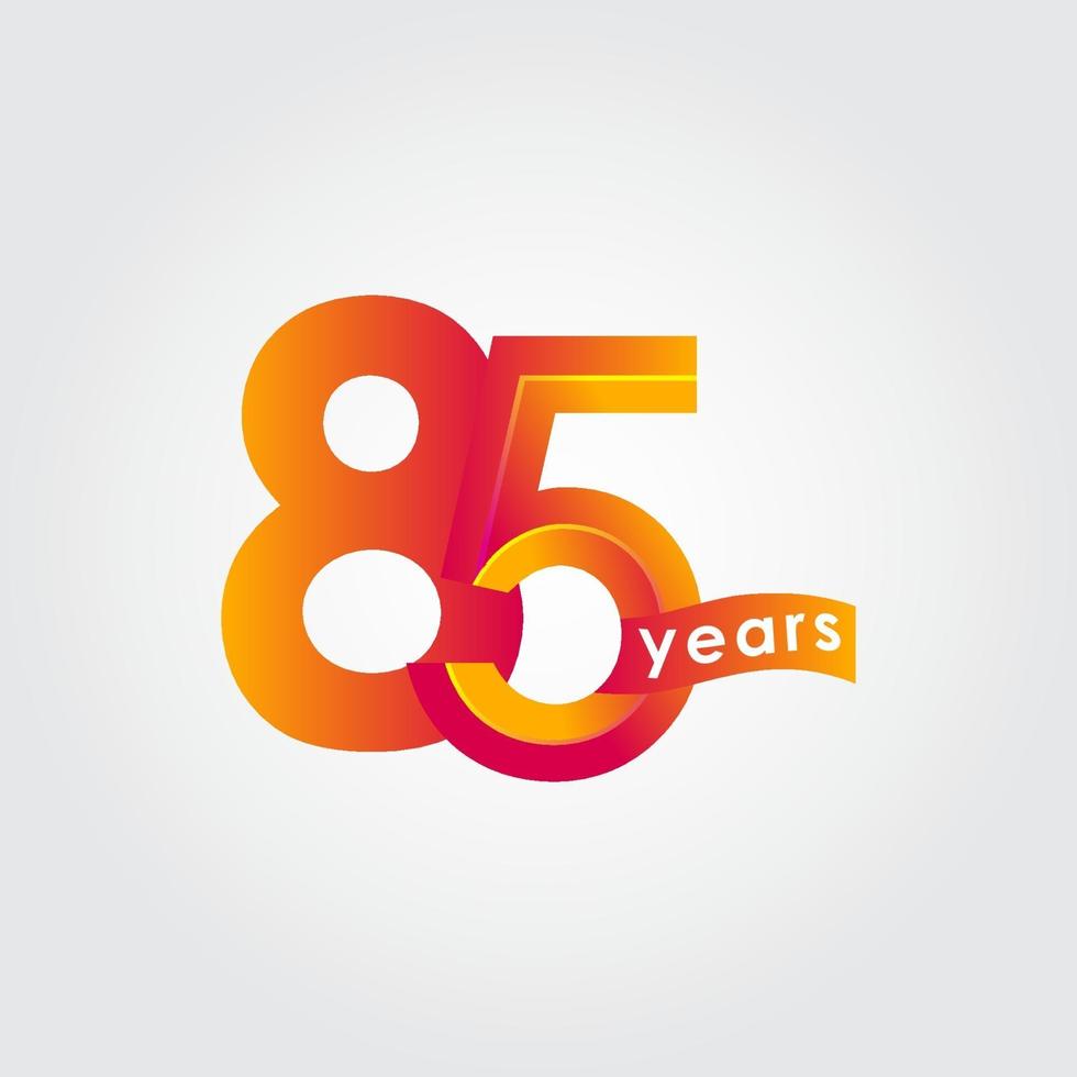 85 Years Anniversary Celebration Vector Template Design Illustration