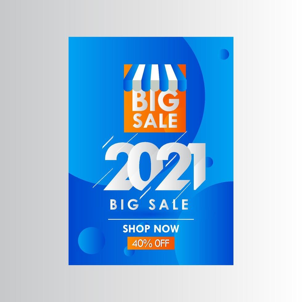 año nuevo 2021 gran venta 40 de descuento en la tienda ahora etiqueta vector plantilla diseño ilustración