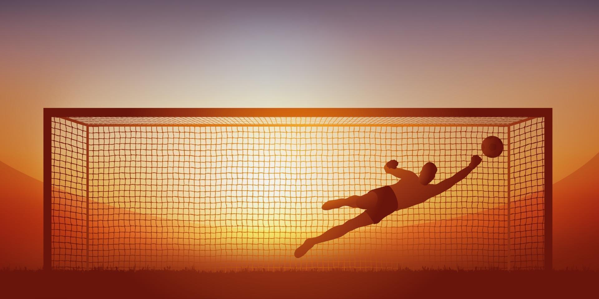Goalkeeper stoppage during a football match vector