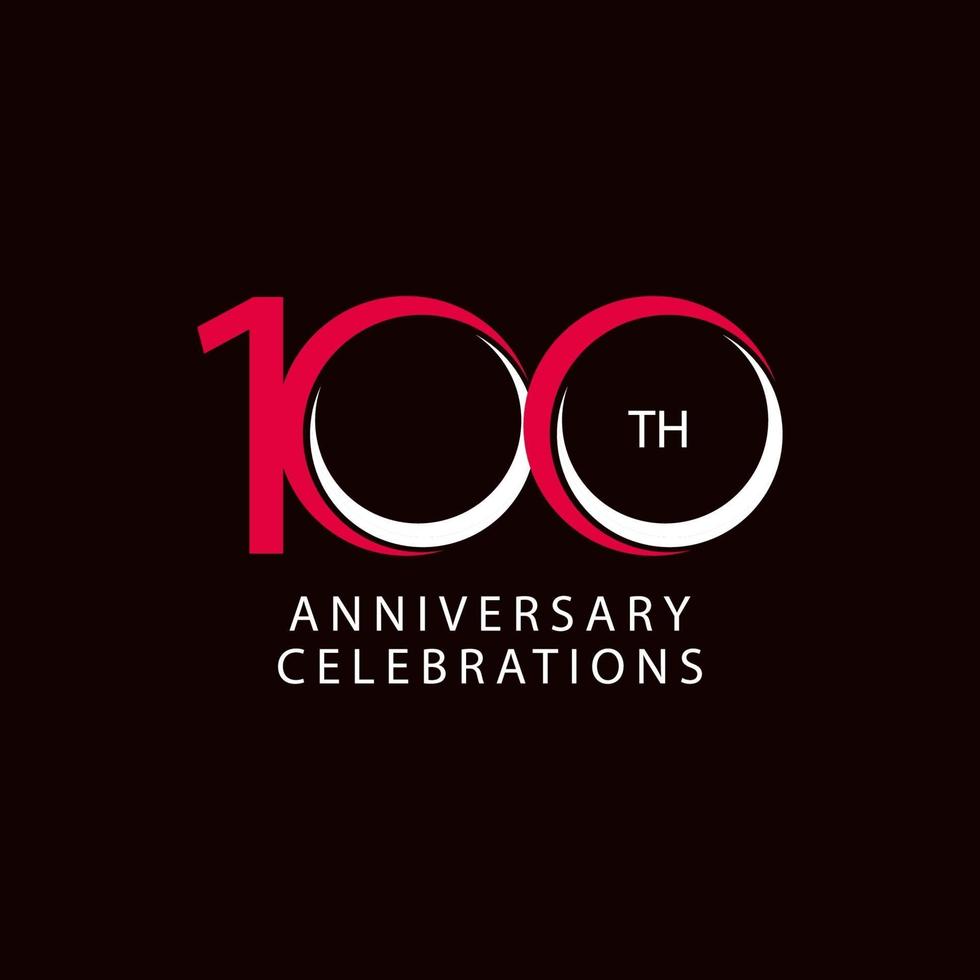 100 Th Anniversary Celebration Retro Vector Template Design Illustration