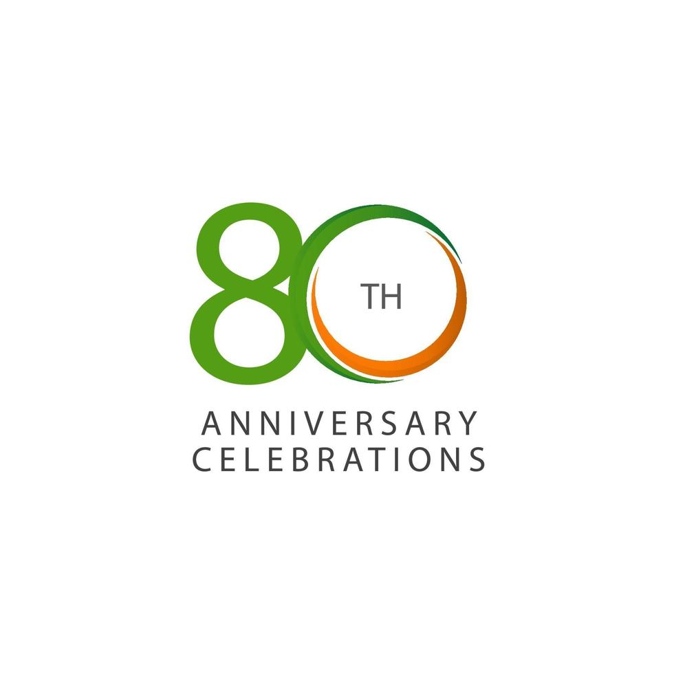 80 Th Anniversary Celebration Retro Vector Template Design Illustration