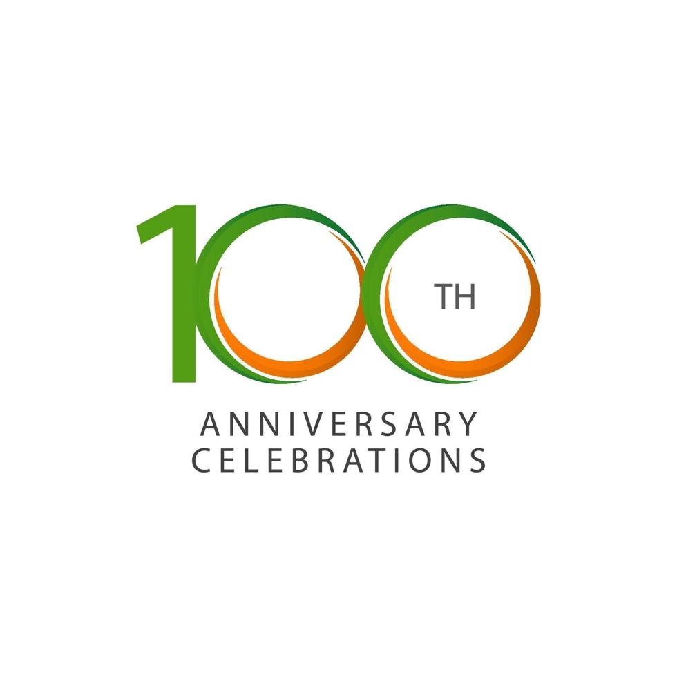 100 Th Anniversary Celebration Retro Vector Template Design Illustration