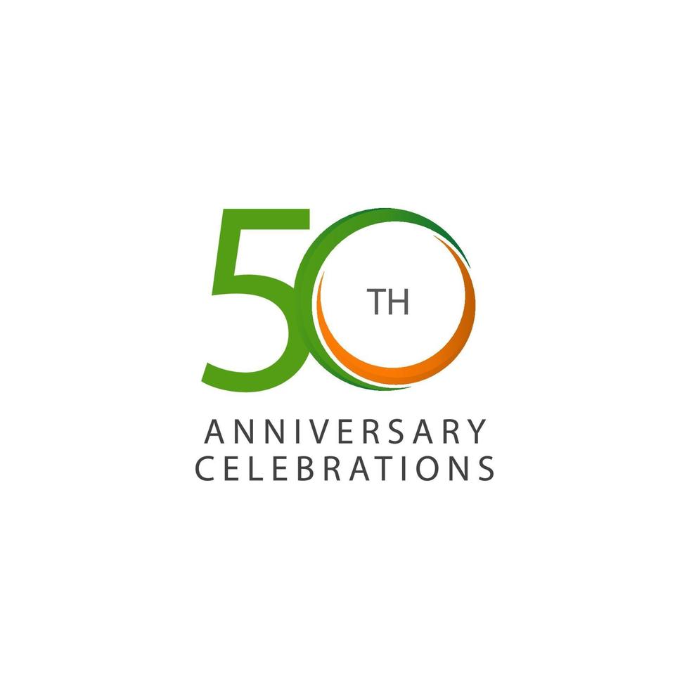 50 Th Anniversary Celebration Retro Vector Template Design Illustration