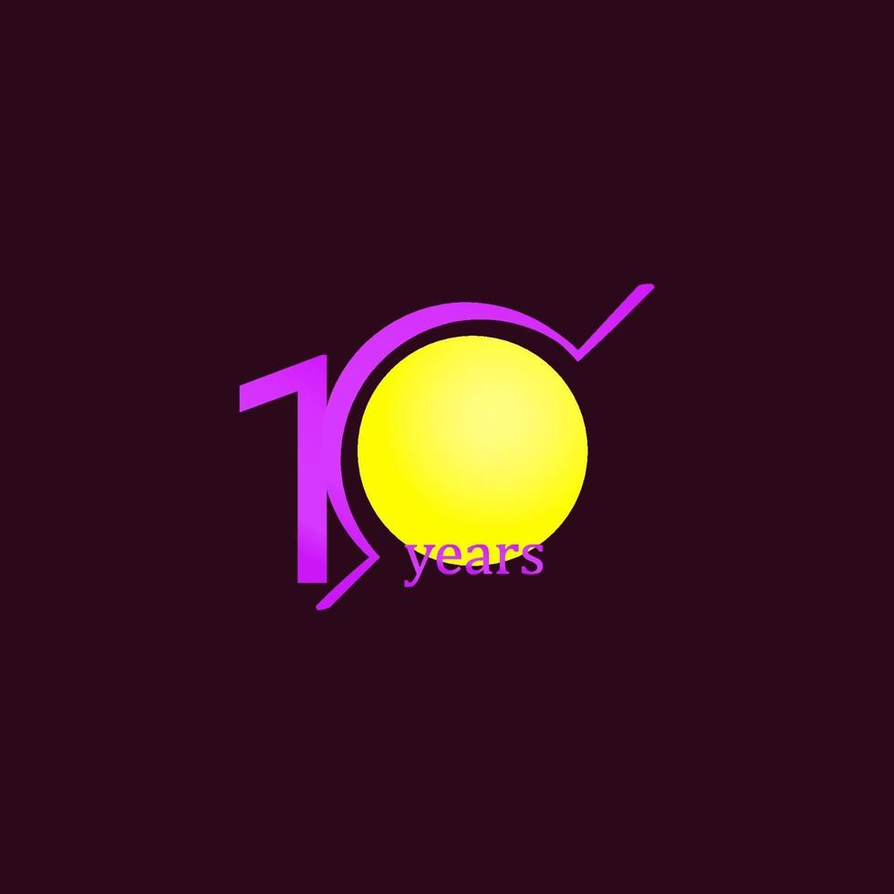 10 Years Anniversary Celebration Circle Purple Vector Template Design Illustration