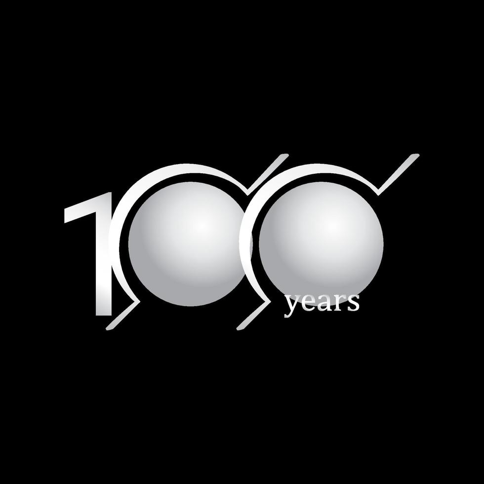 100 Years Anniversary Celebration Circle White Vector Template Design Illustration