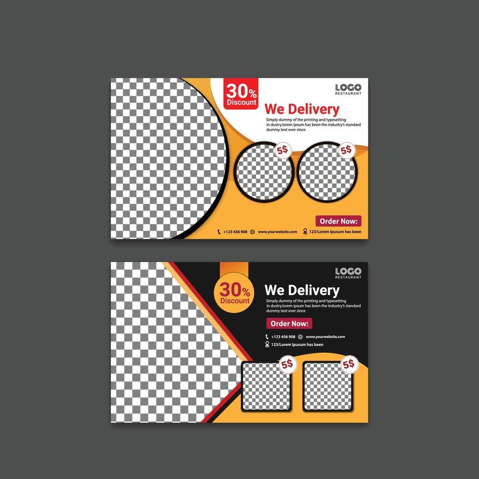 Restaurant Delivery card vector