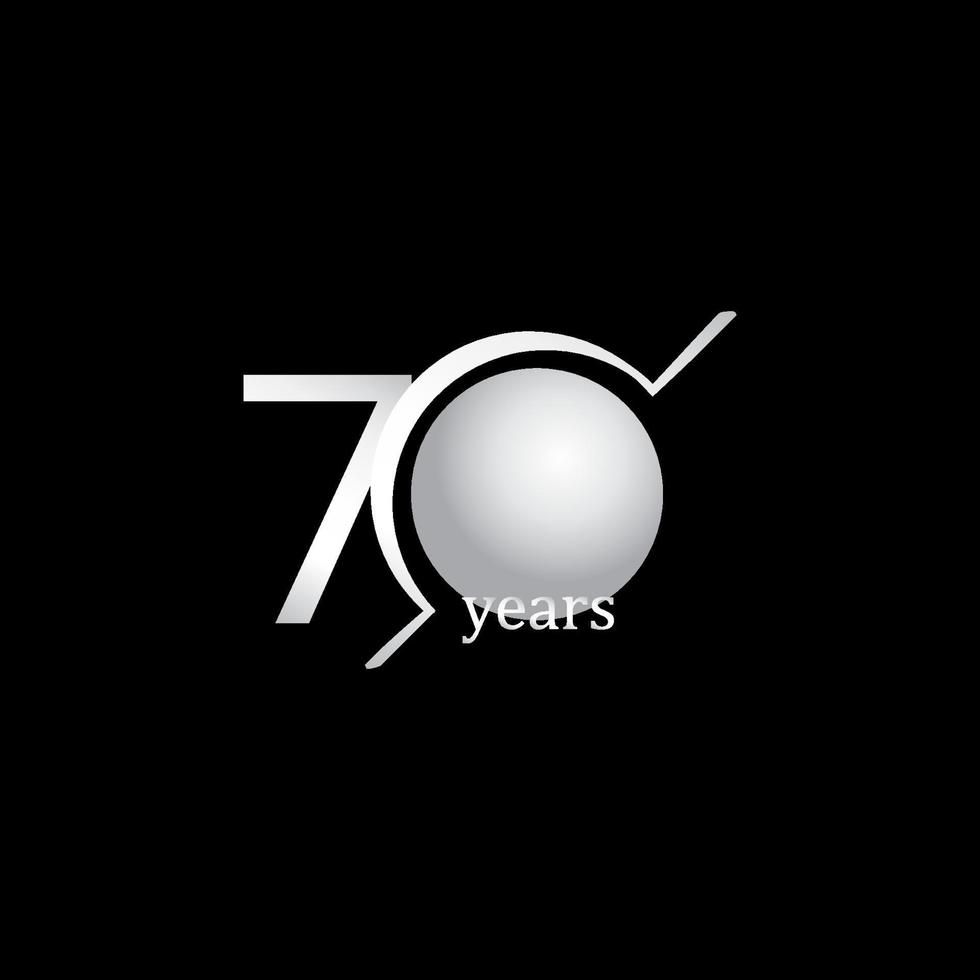 70 Years Anniversary Celebration Circle White Vector Template Design Illustration