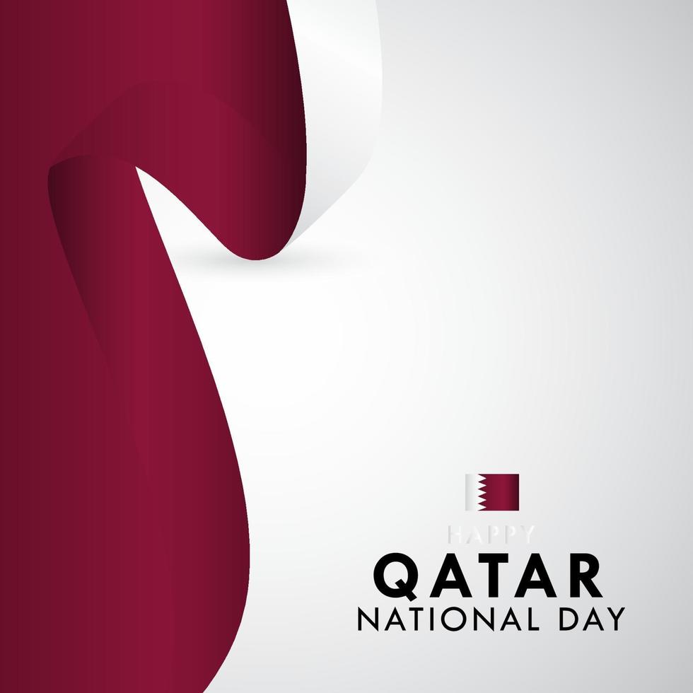 feliz día nacional de qatar celebración vector plantilla diseño ilustración